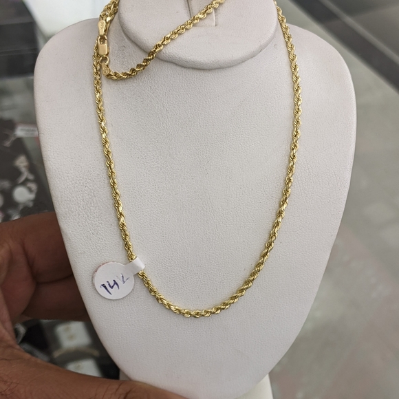14kt Real Gold Rope Chain 2mm 18 inches